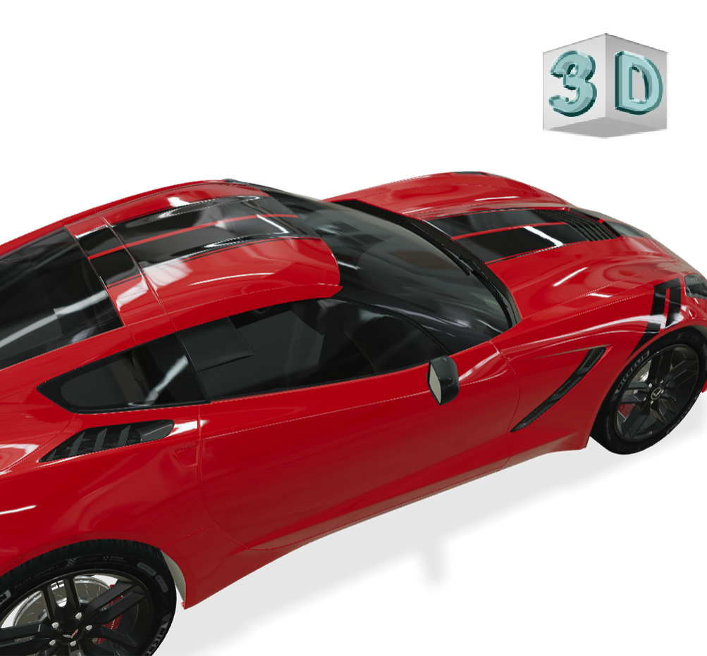 HASH MARKS design stickers for CORVETTE C7