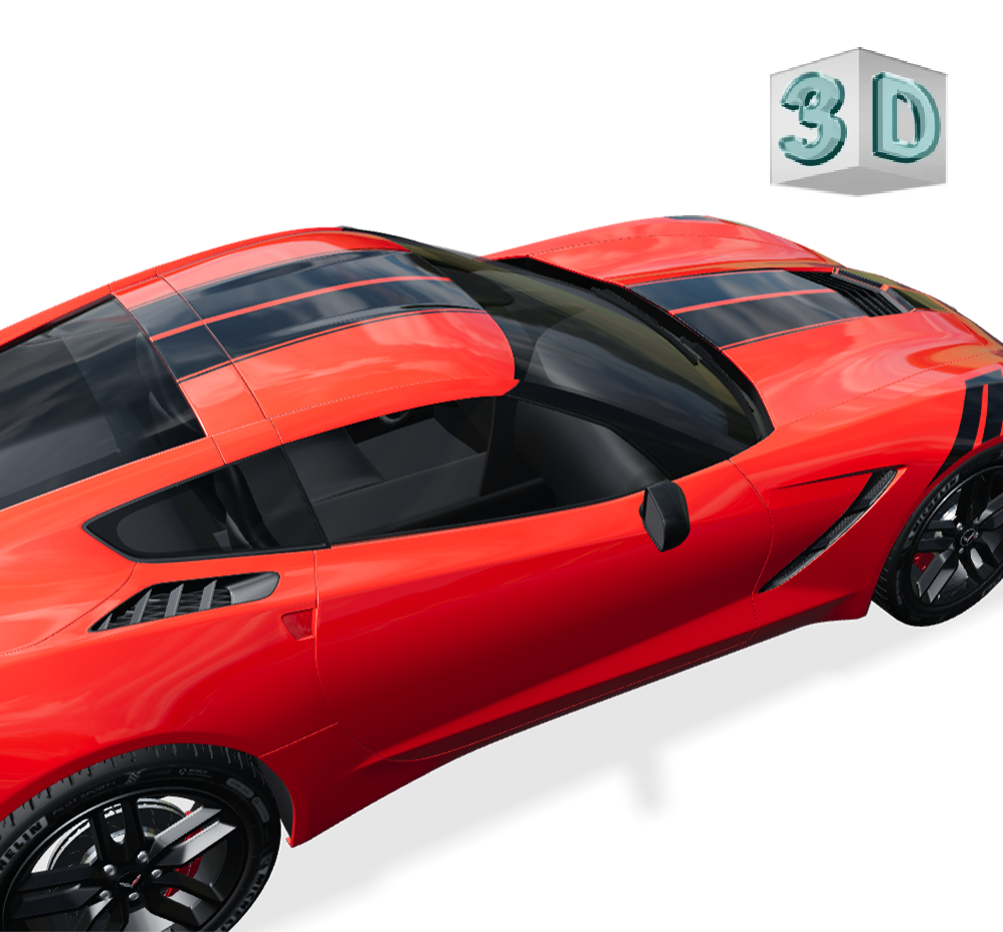 HASH MARKS design stickers for CORVETTE C7