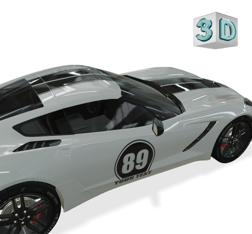 RALLY HOOD design stickers for CORVETTE C7
