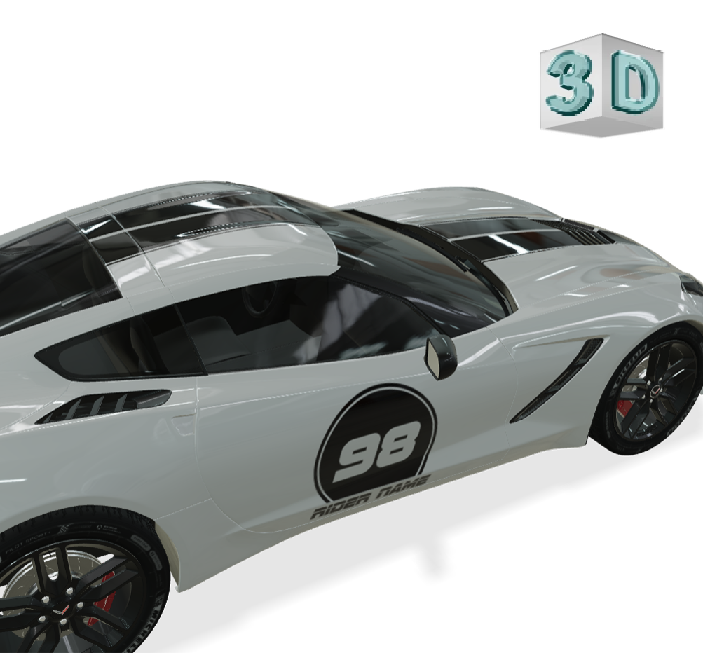 RALLY HOOD design stickers for CORVETTE C7