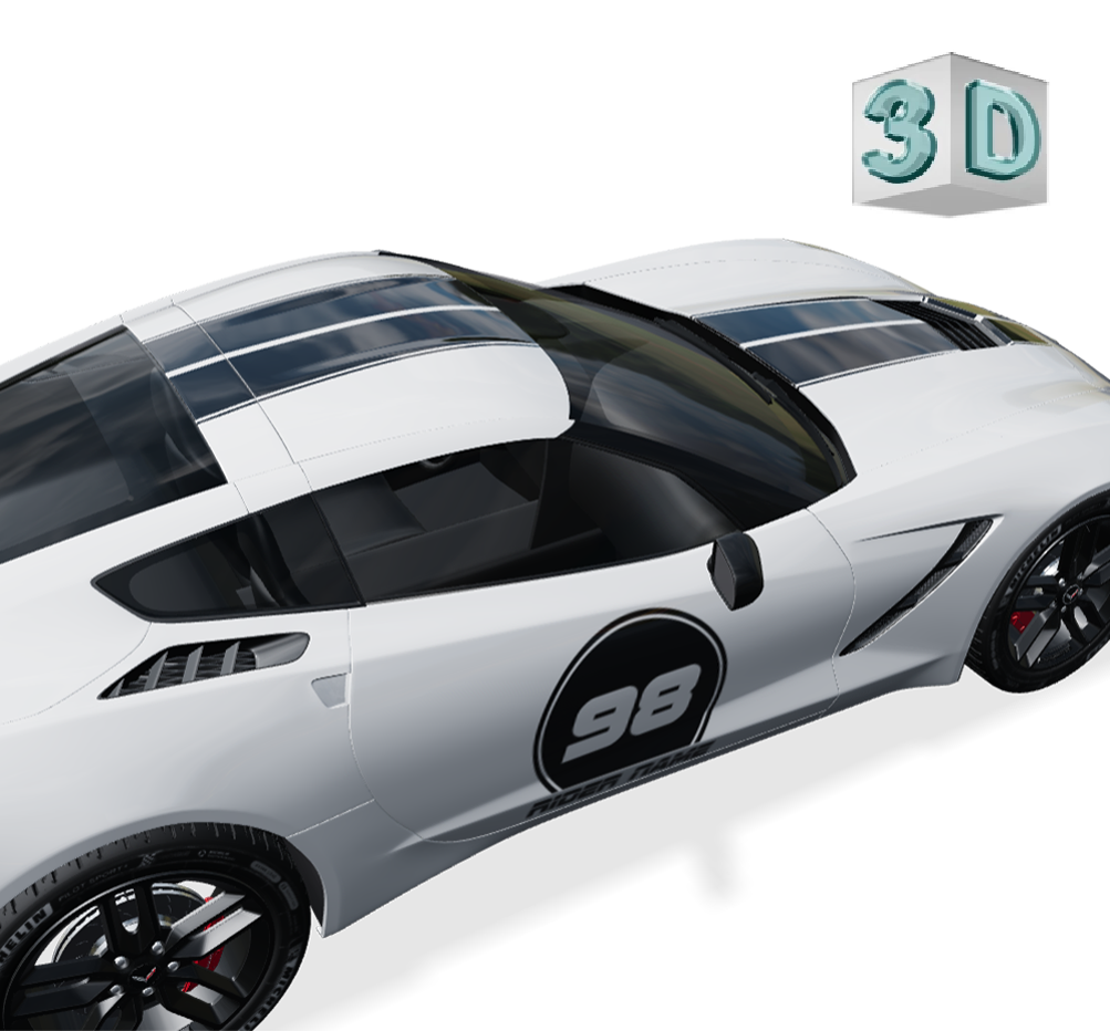 RALLY HOOD design stickers for CORVETTE C7