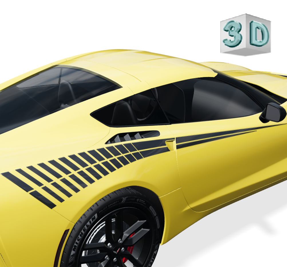 STROBE STRIPES design stickers for CORVETTE C7