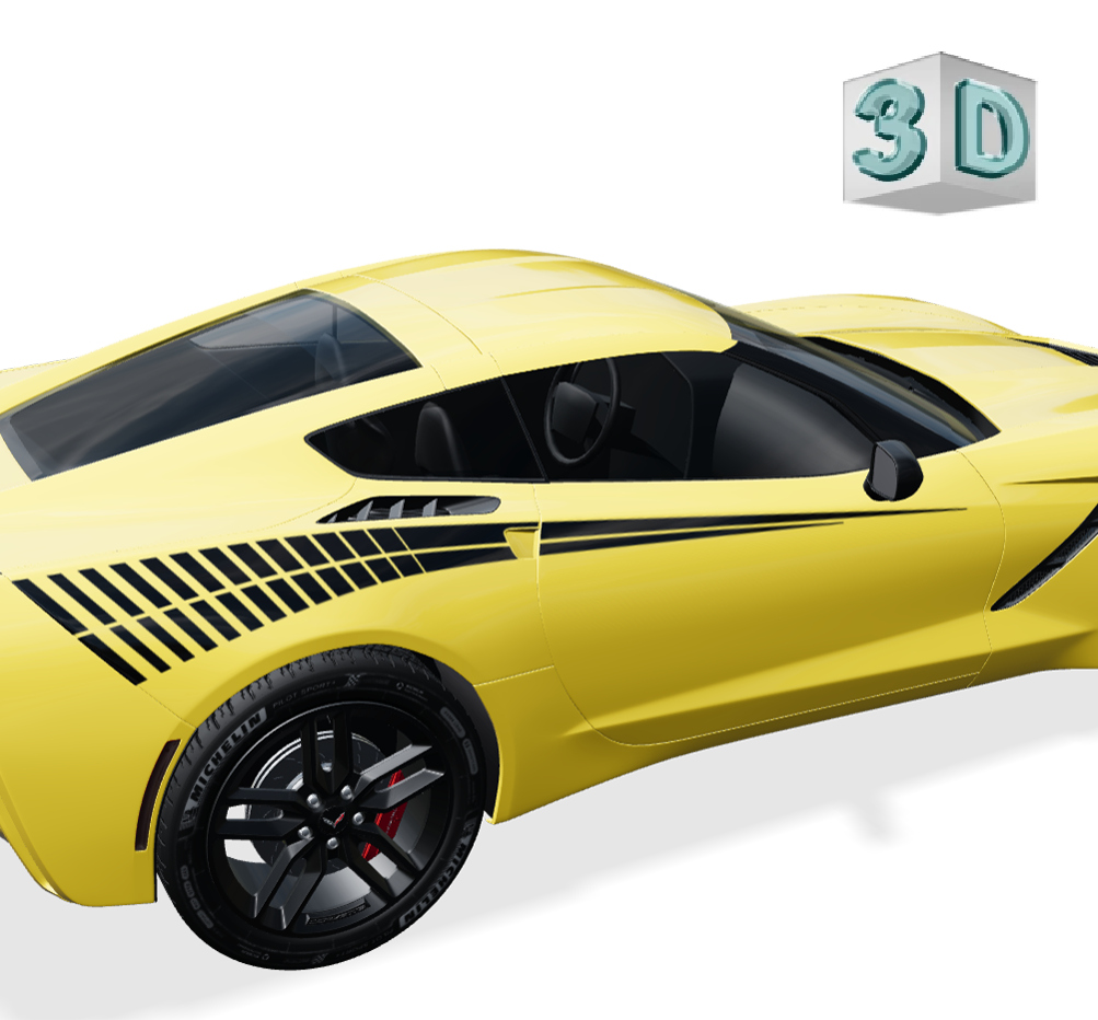 STROBE STRIPES design stickers for CORVETTE C7