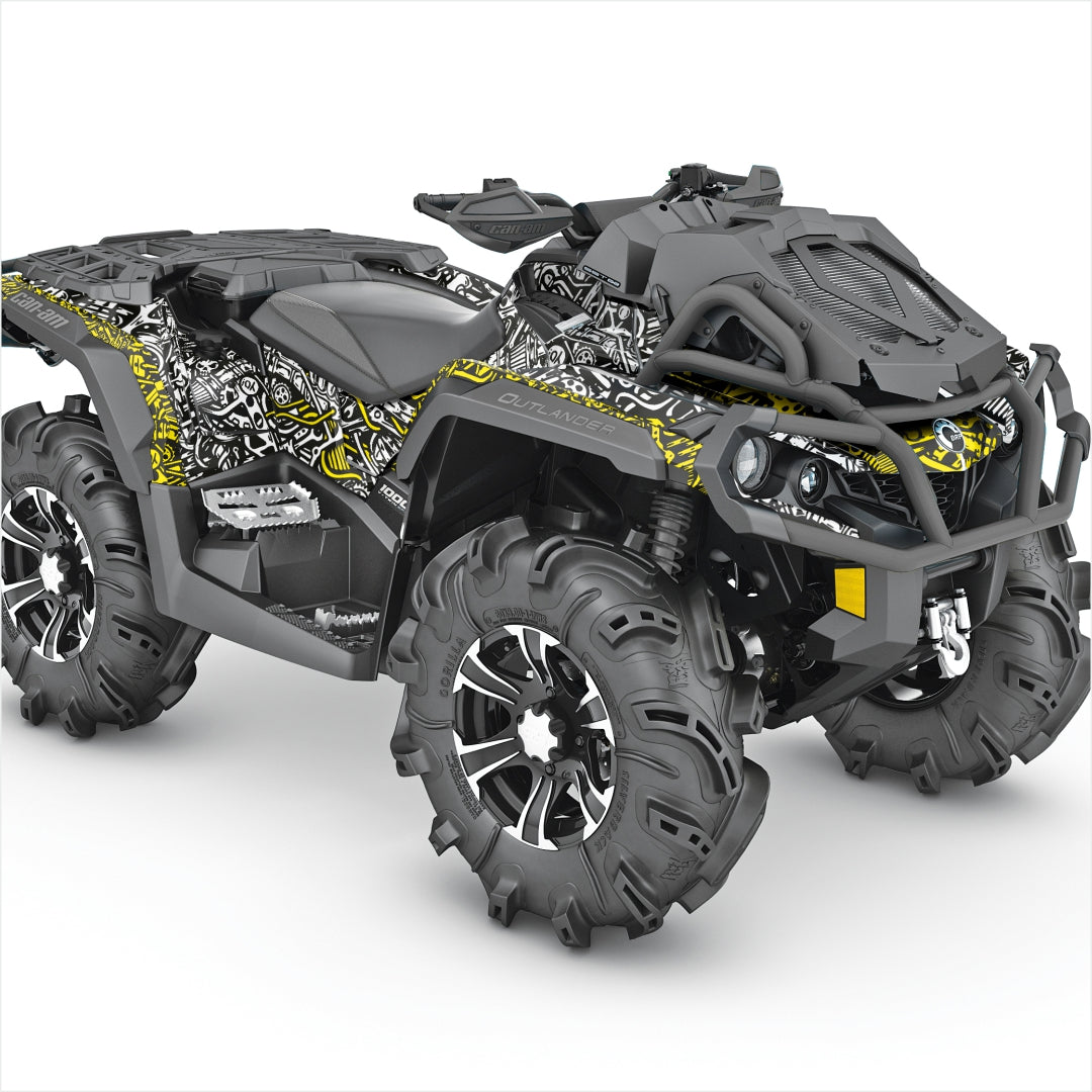 Can Am Outlander XMR yellow graphics kit