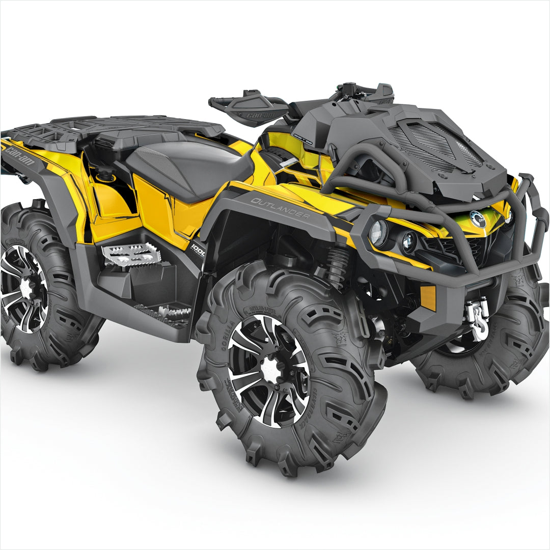 Can Am Outlander graphics sticker kit decals yellow