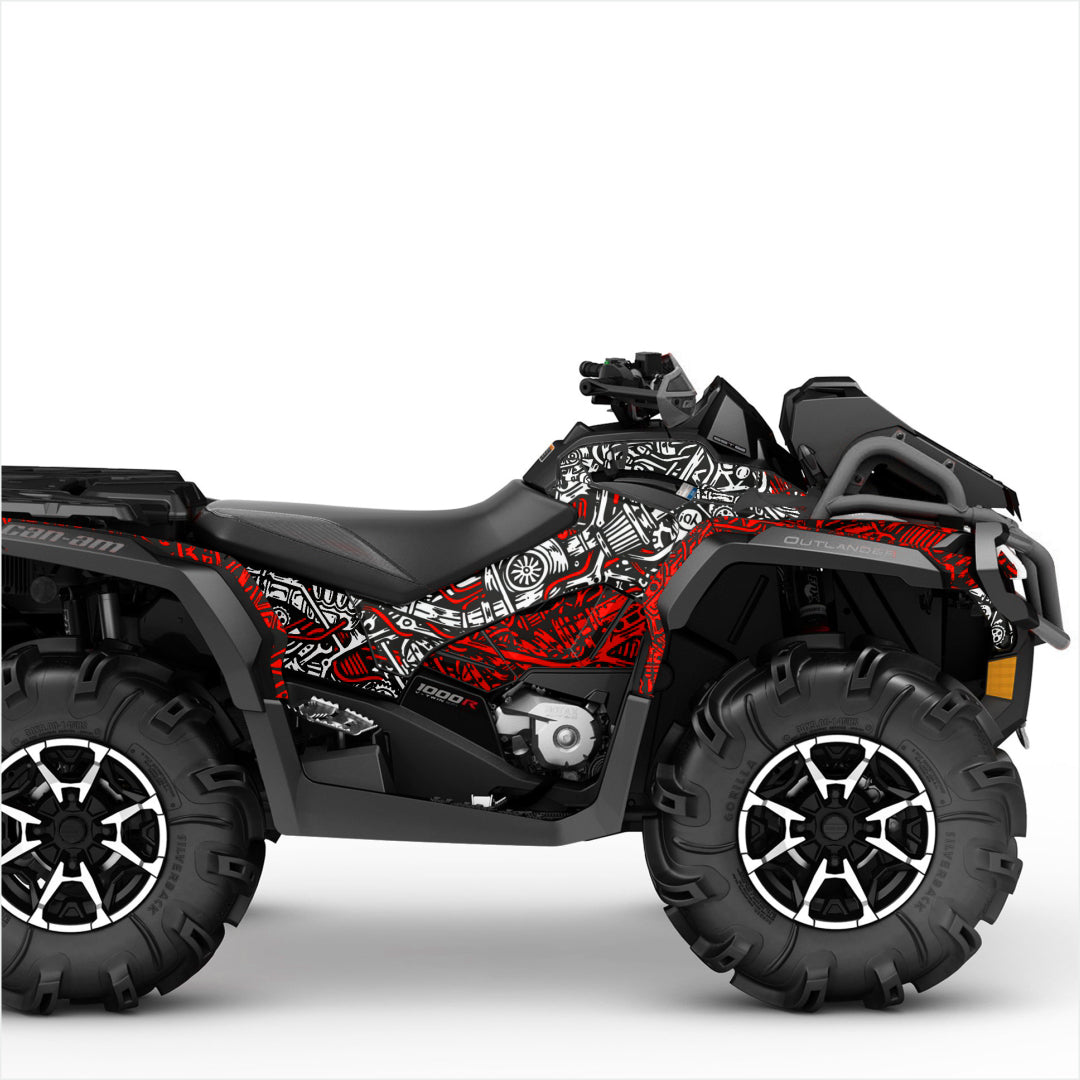 Can Am Outlander red graphics kit