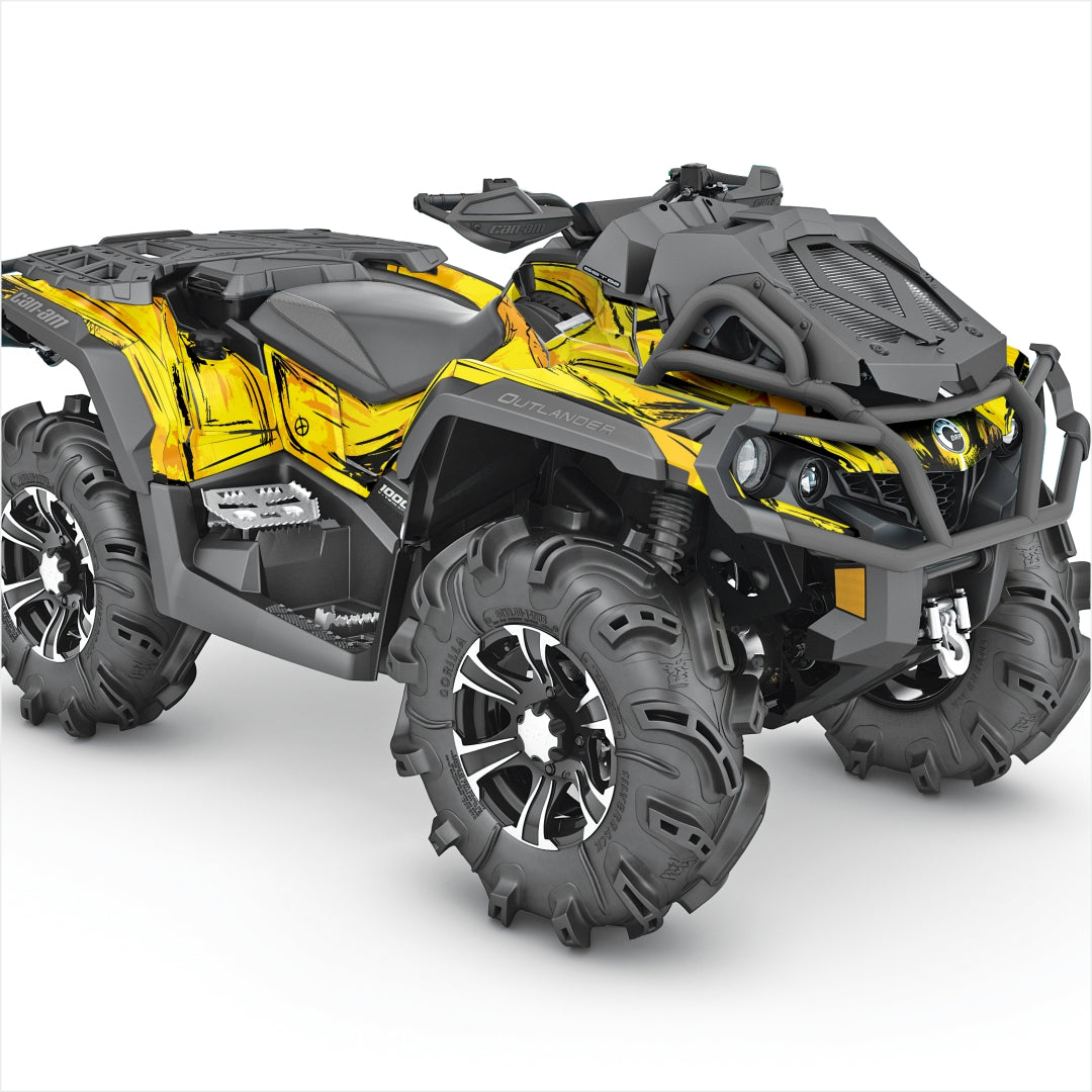 Can Am Outlander yellow graphics stickers