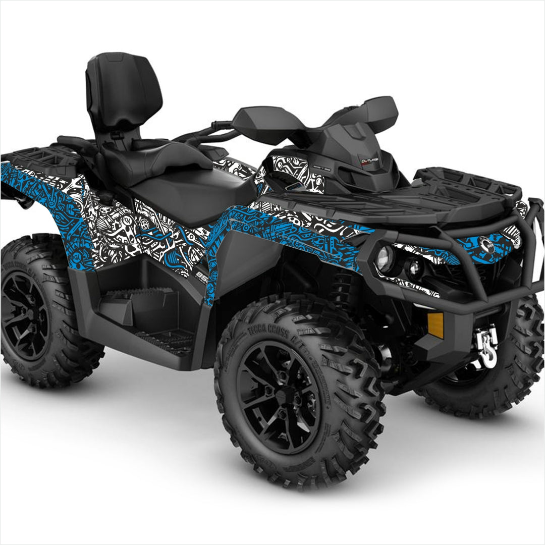 Can Am Outlander blue sticker kit