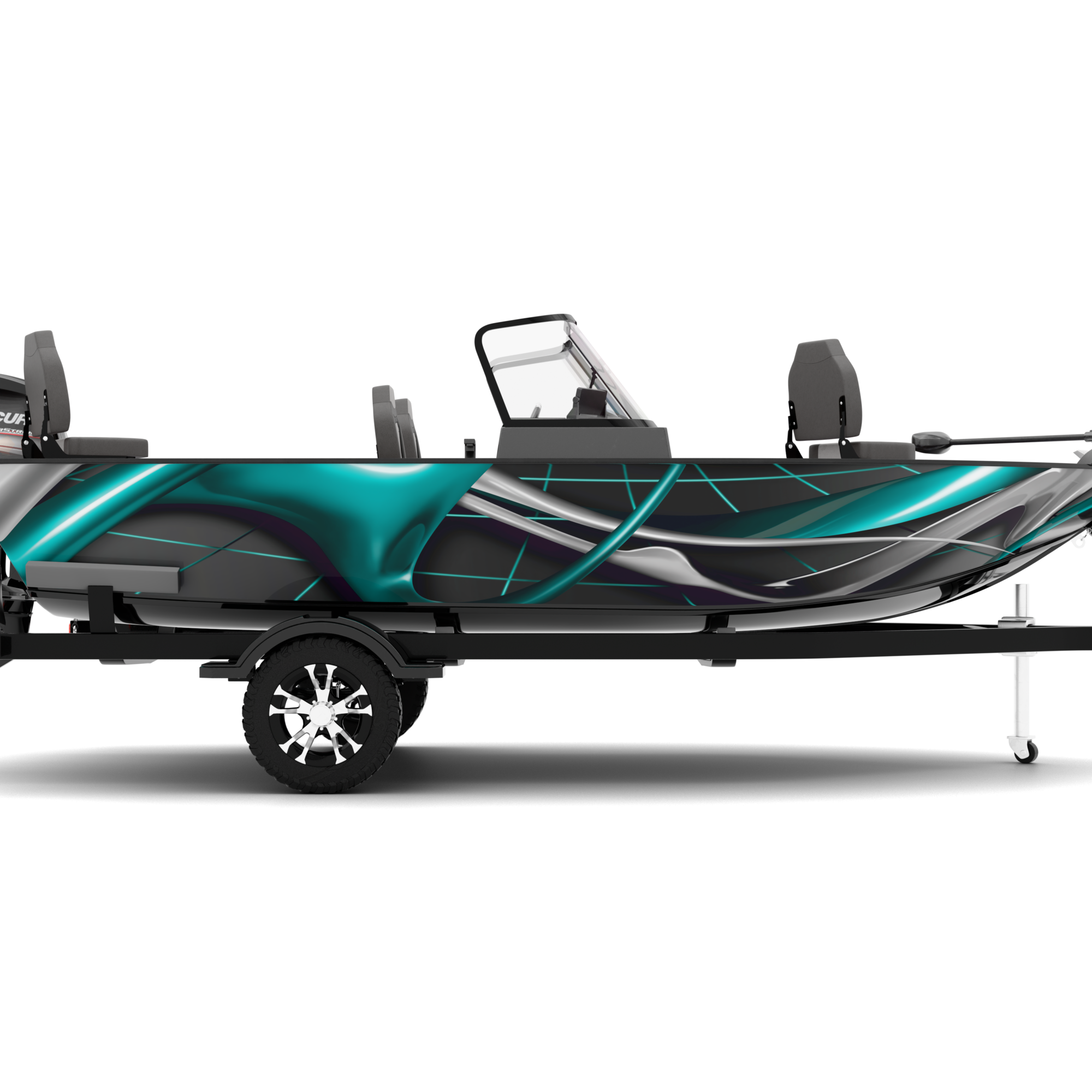 ABSTRACTION design stickers for Fishing Boat