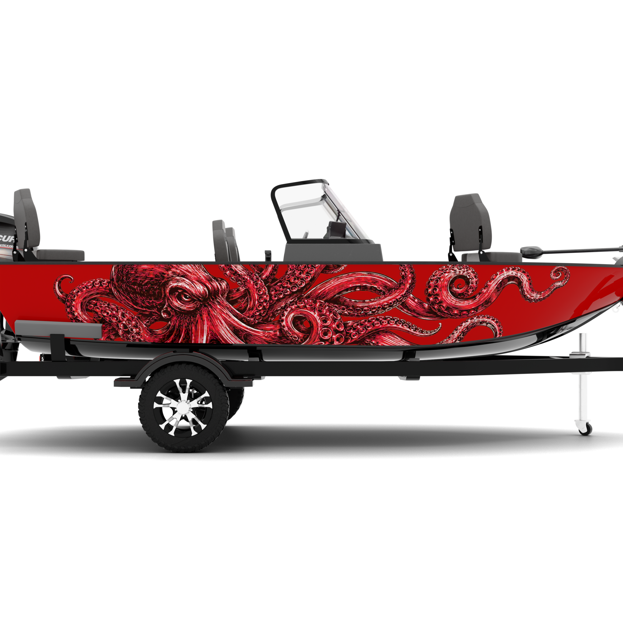 KRAKEN design stickers for Fishing Boat