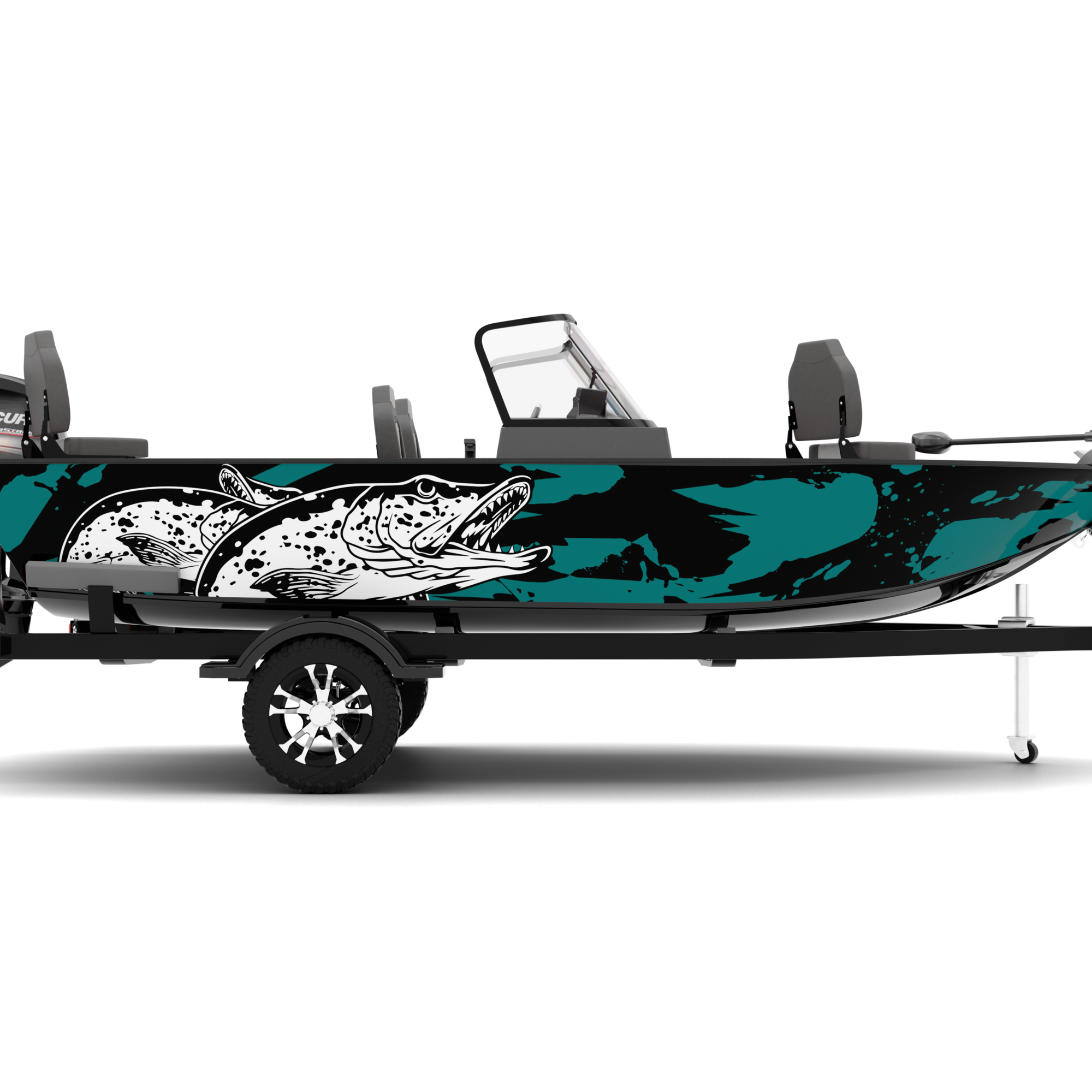 PIKE design stickers for Fishing Boat