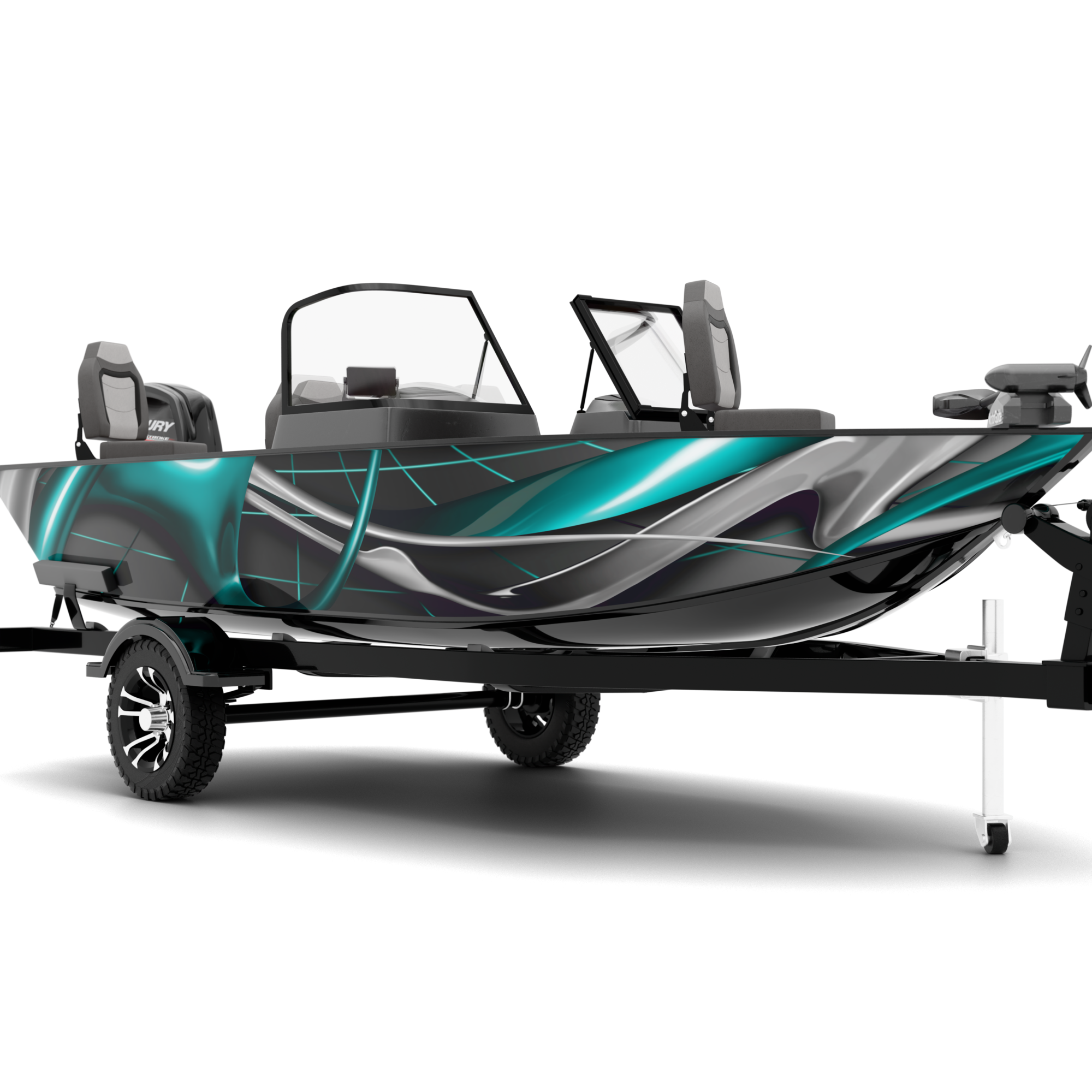 ABSTRACTION design stickers for Fishing Boat