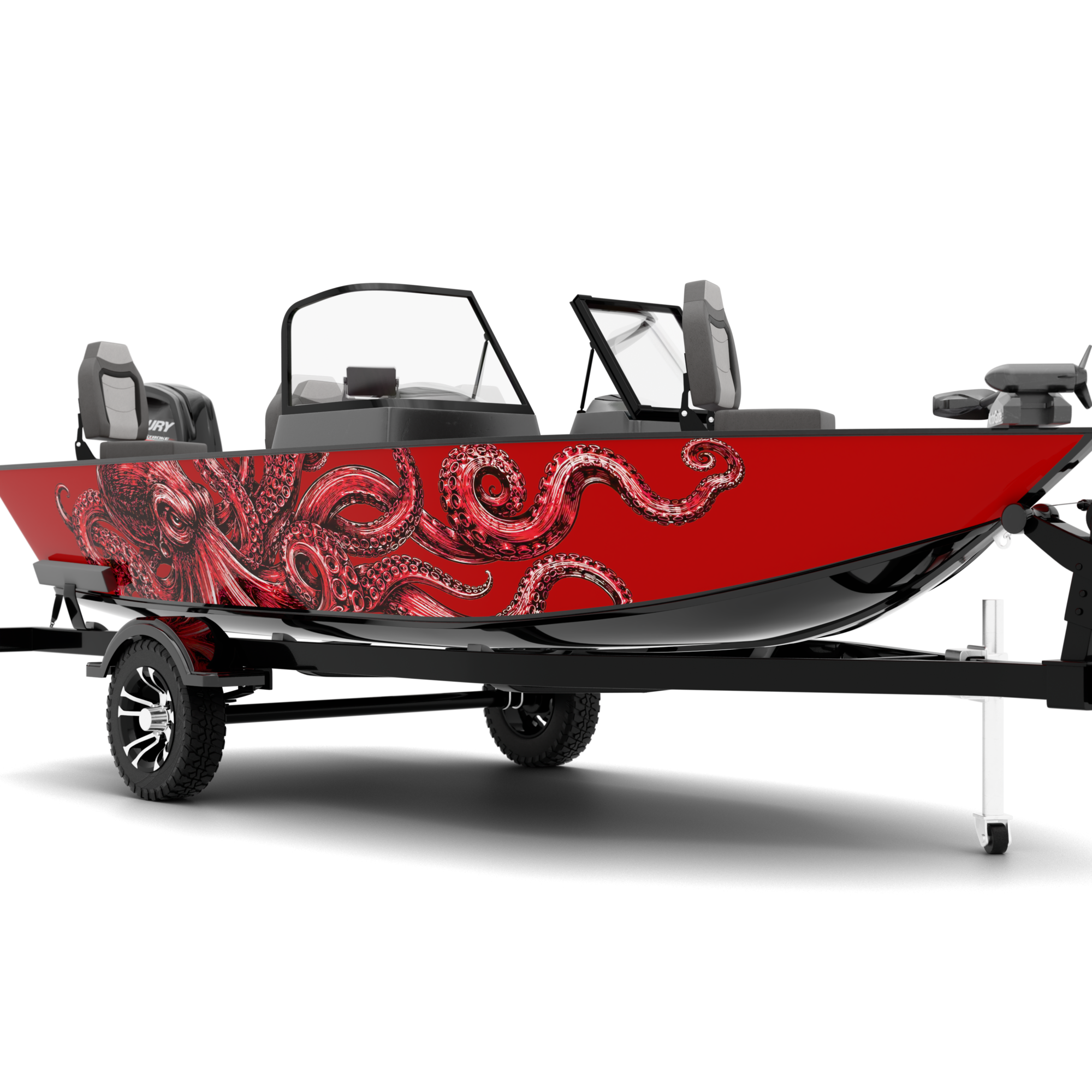 KRAKEN design stickers for Fishing Boat