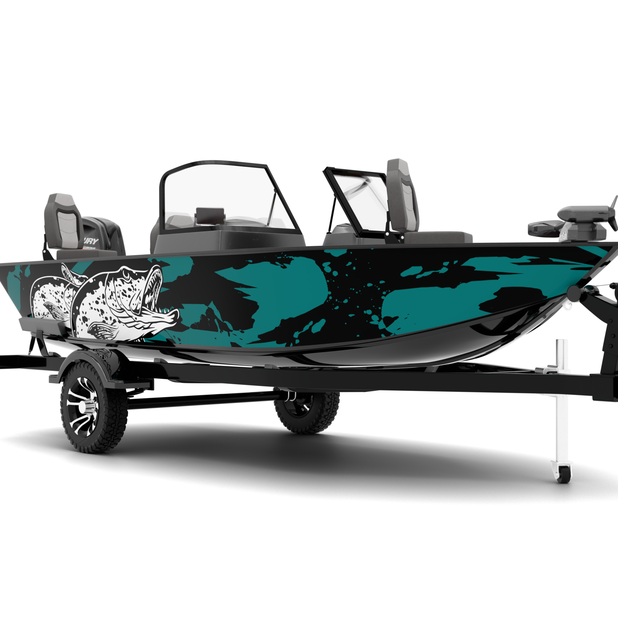 PIKE design stickers for Fishing Boat