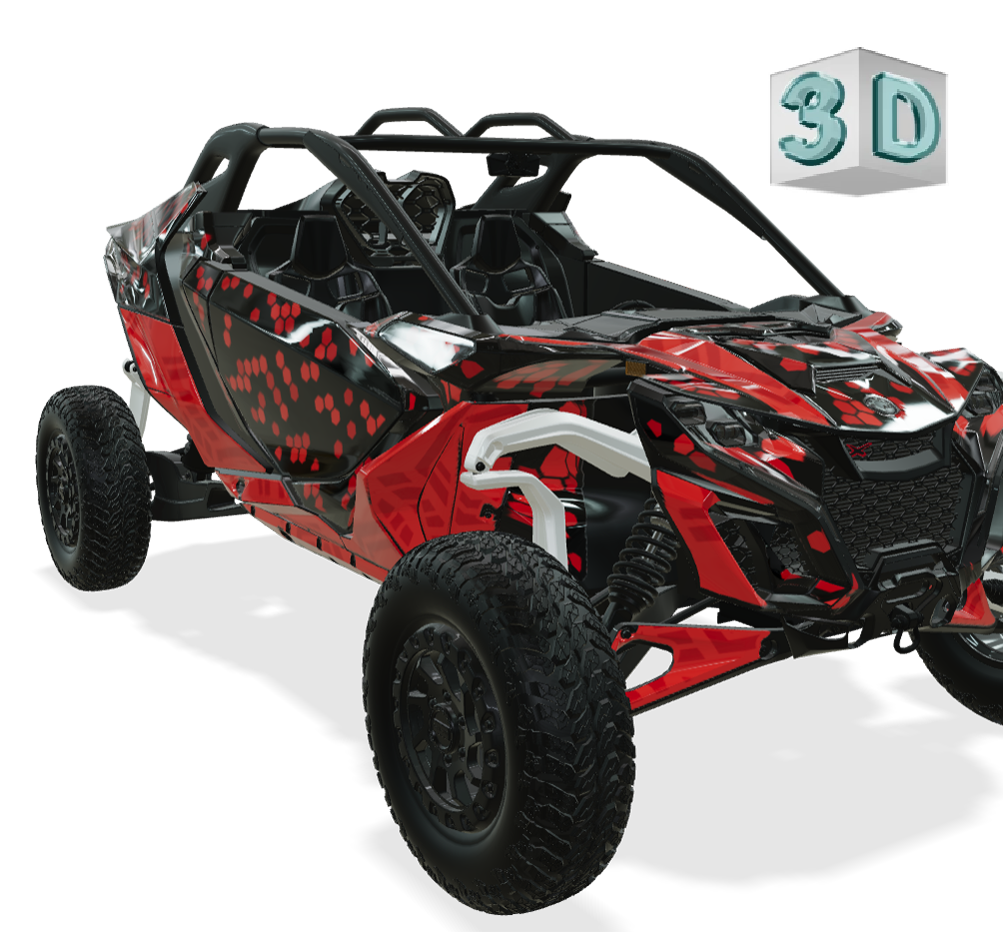 HEXA MEGA design stickers for Can-Am Maverick R
