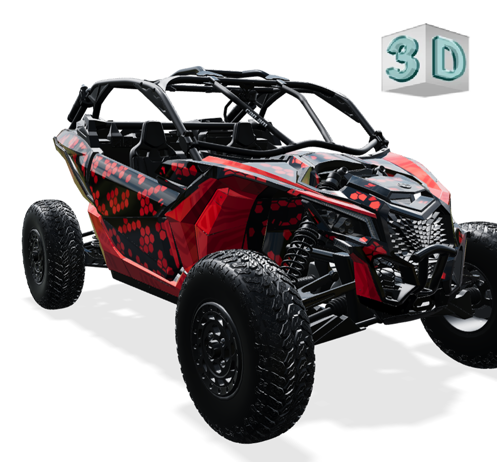 HEXA MEGA design stickers for Can-Am MAVERICK X3