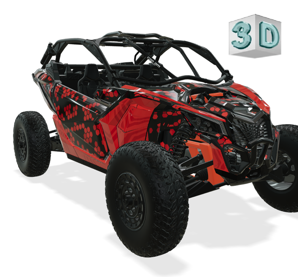 HEXA MEGA design stickers for Can-Am Maverick X3