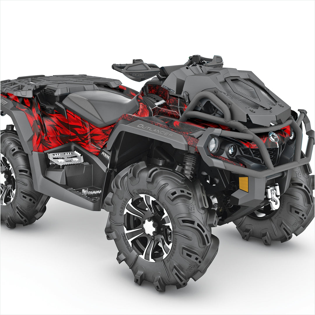 Can AM Outlander XMR graphic sticker kit red