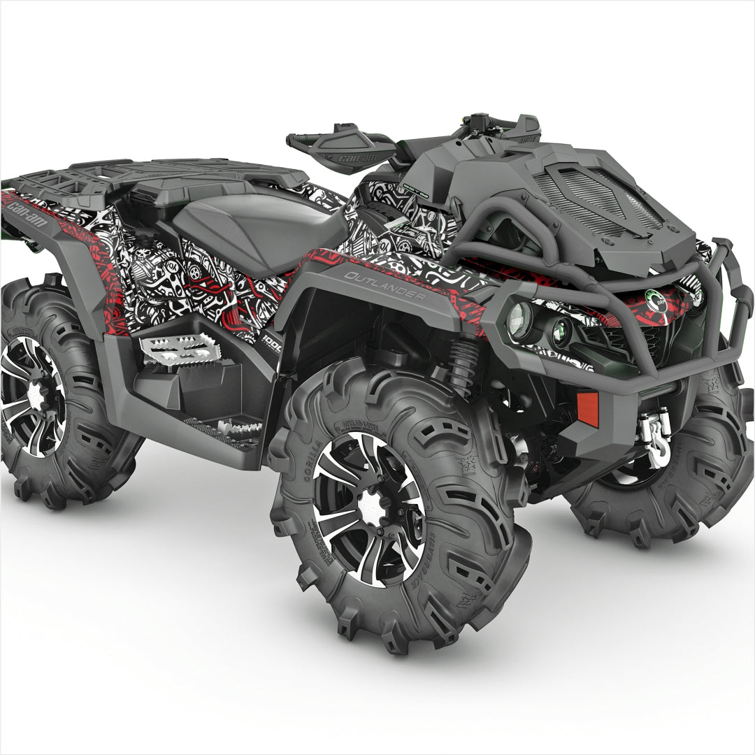 can am outlander xmr red decals