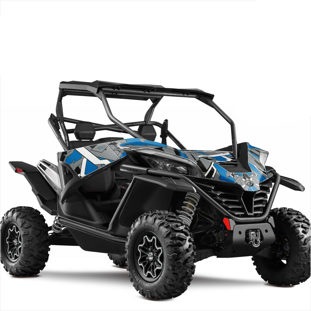 cfmoto zforce sport geometric stickers blue white