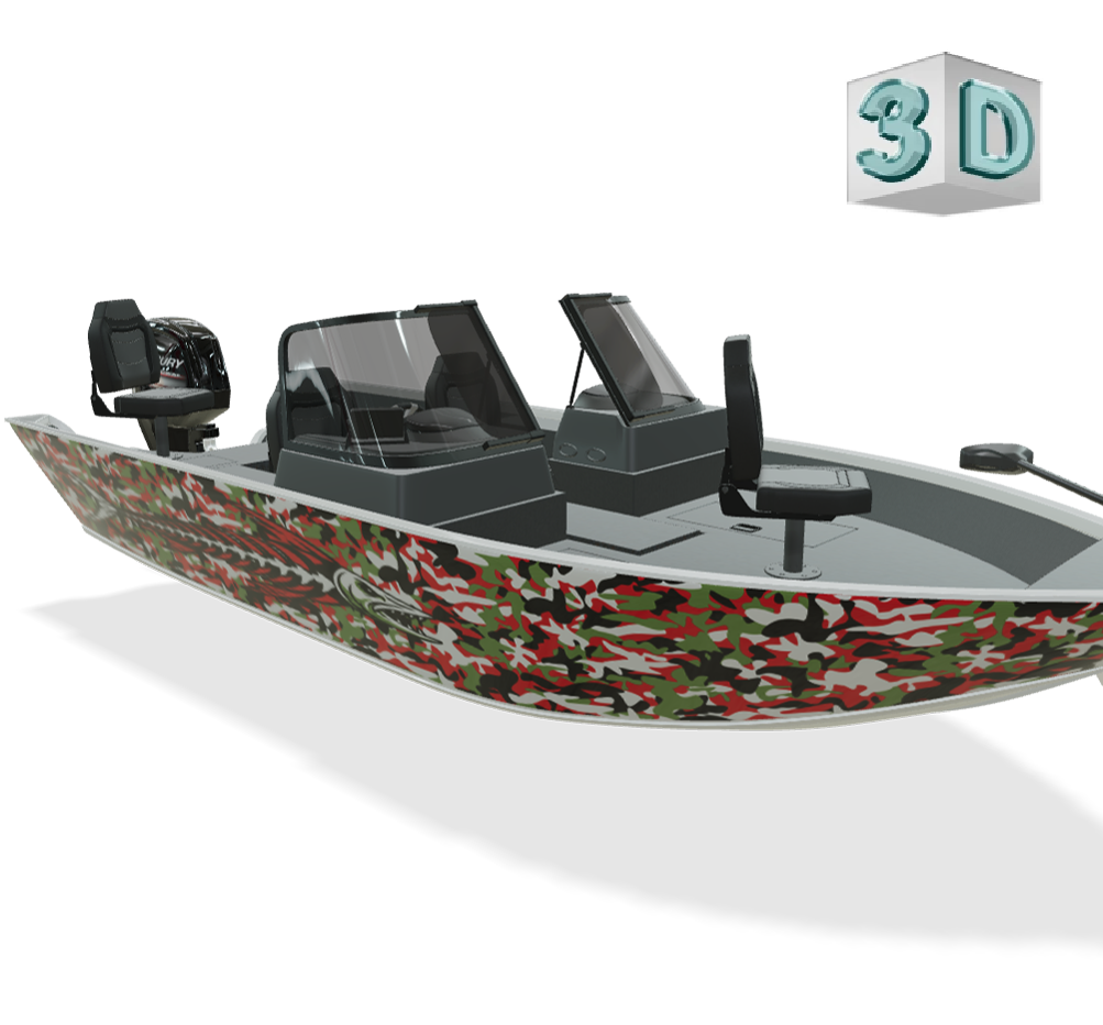CAMOFLAGE design stickers for FISHING BOAT